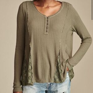 LUCKY BRAND - Lace Godet Swing Henley